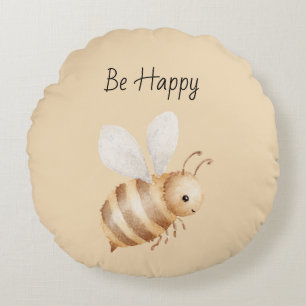 Bee Happy Round Cushion