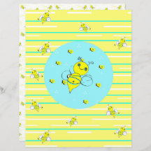 Bee Happy Scrapbook Paper - 01