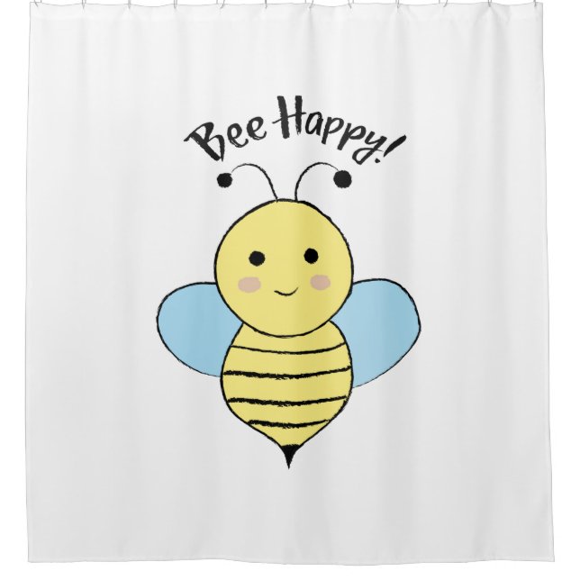 Bee Happy Shower Curtain (Front)