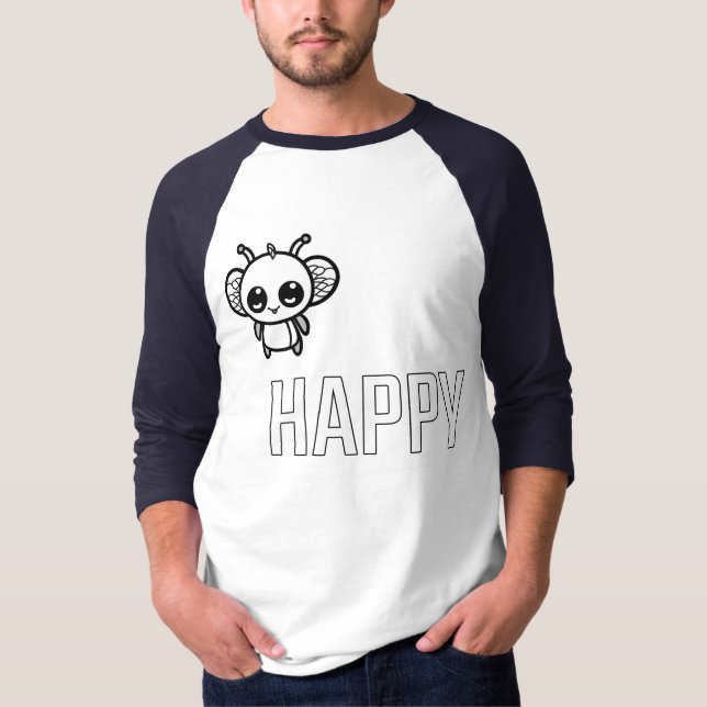 Bee Happy :) T-Shirt (Front)