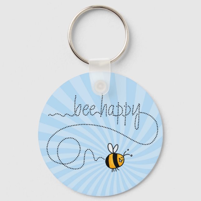 bee happy trail keychain (Front)