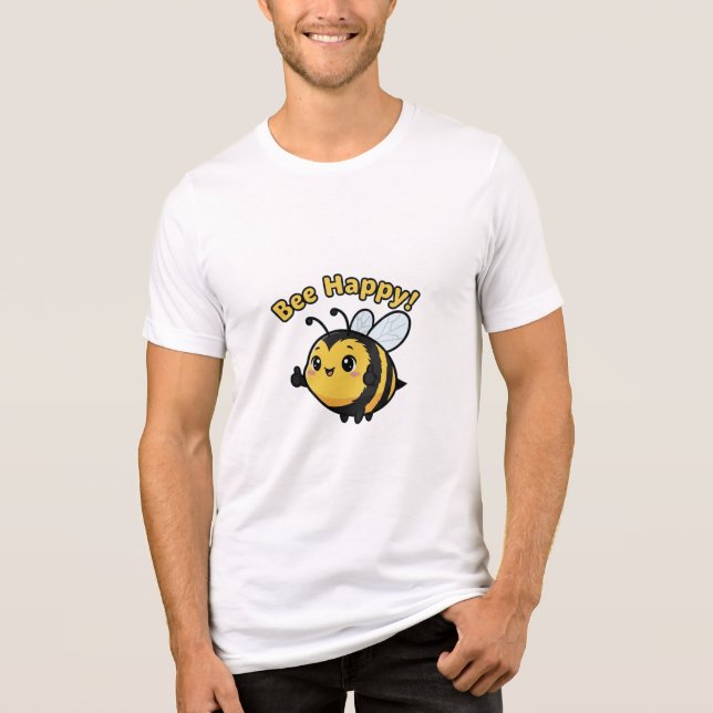 Bee Happy! Tri-Blend Shirt (Front)