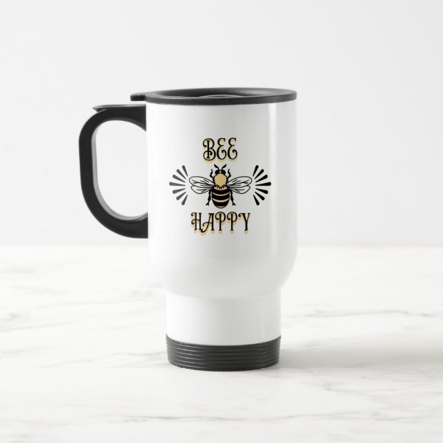 Bee Happy | Vintage Colours Honey Bee Travel Mug (Left)