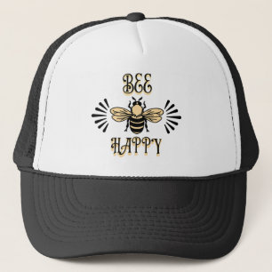 Bee Happy   Vintage Colours Honey Bee Trucker Hat