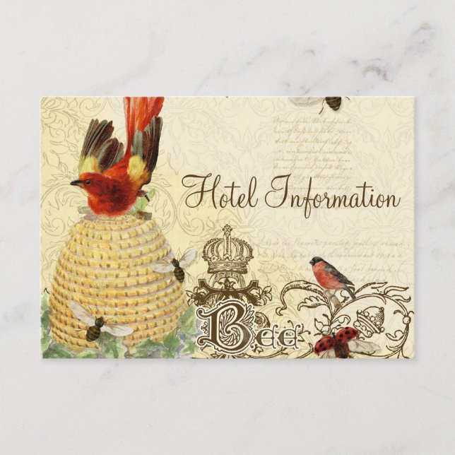 Bee Happy Vintage - Hotel Information Card (Front)
