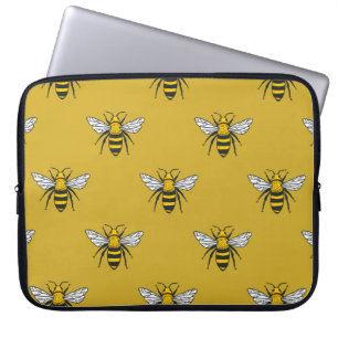 Bee Haven: Vintage Yellow Pattern Laptop Sleeve