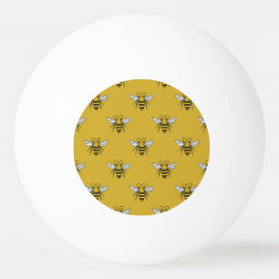 Bee Haven: Vintage Yellow Pattern Ping Pong Ball