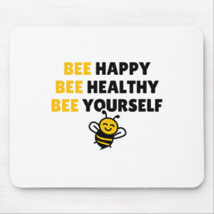 Bee Healthy, Bee Happy, Bee Yourself - Yoga Bee Mouse Mat