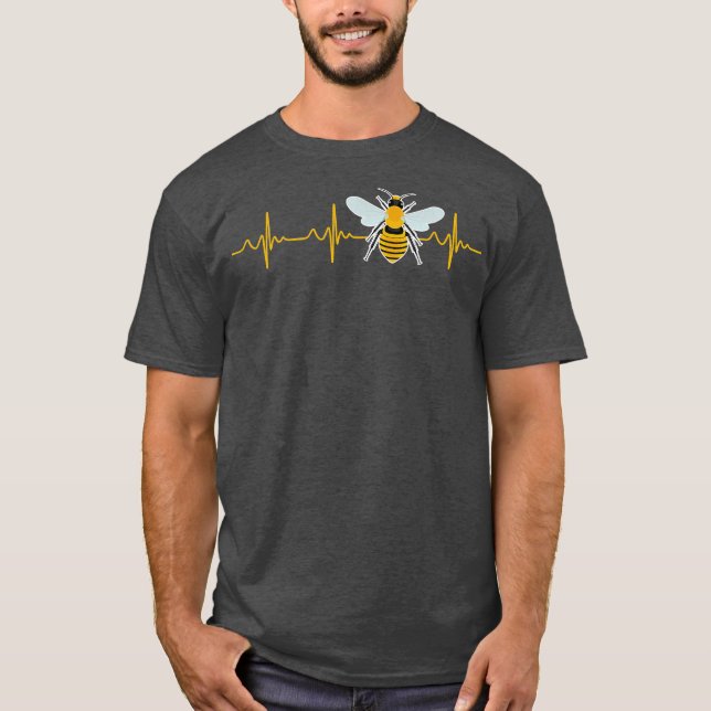 Bee heartbeat beekeeper Hobby beekeeper  T-Shirt (Front)
