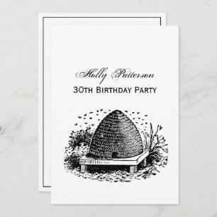 Bee Hive and Bees #1 Heraldic Vintage Invitation