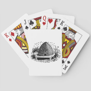 Bee Hive and Bees #1 Heraldic Vintage Playing Cards