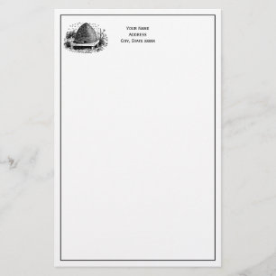 Bee Hive and Bees #1 Heraldic Vintage Stationery