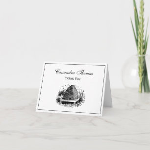 Bee Hive and Bees #1 Heraldic Vintage Thank You Card