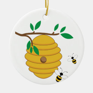 Bee Hive Ceramic Tree Decoration