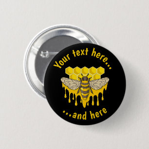 Bee Hive Honey 6 Cm Round Badge