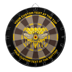 Bee Hive Honey Dartboard with Custom Text