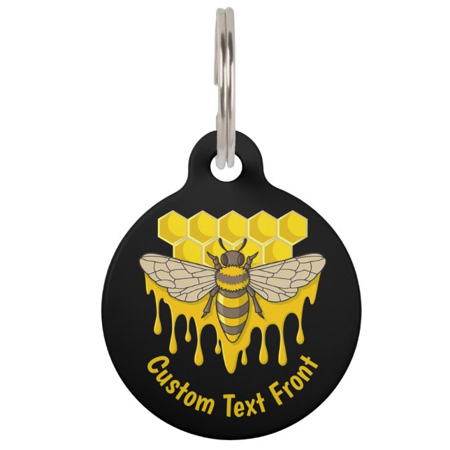 Bee Hive Honey Pet Tag (Front)