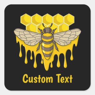 Bee Hive Honey Square Sticker