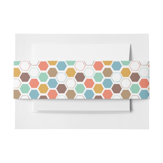 Bee Hive Module Pattern Invitation Belly Band (Front Example)