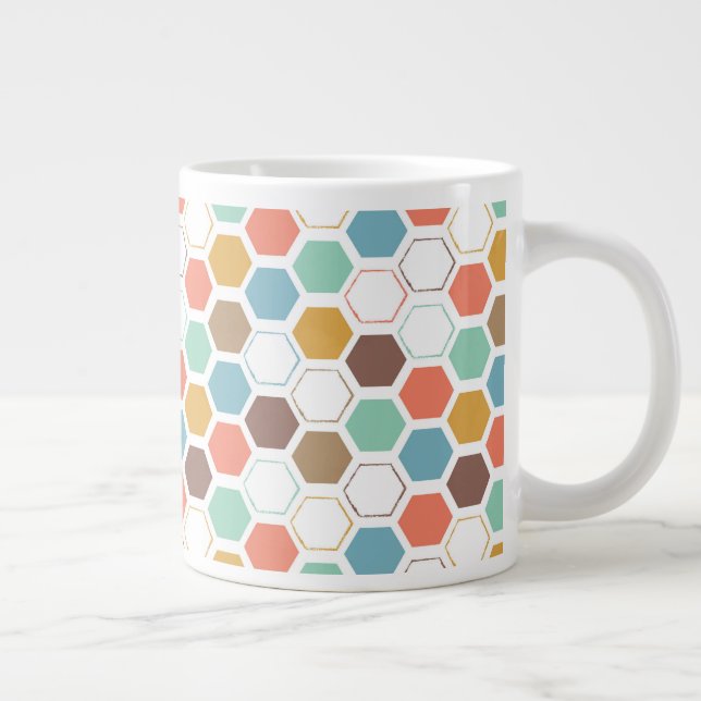 Bee Hive Module Pattern Large Coffee Mug (Right)