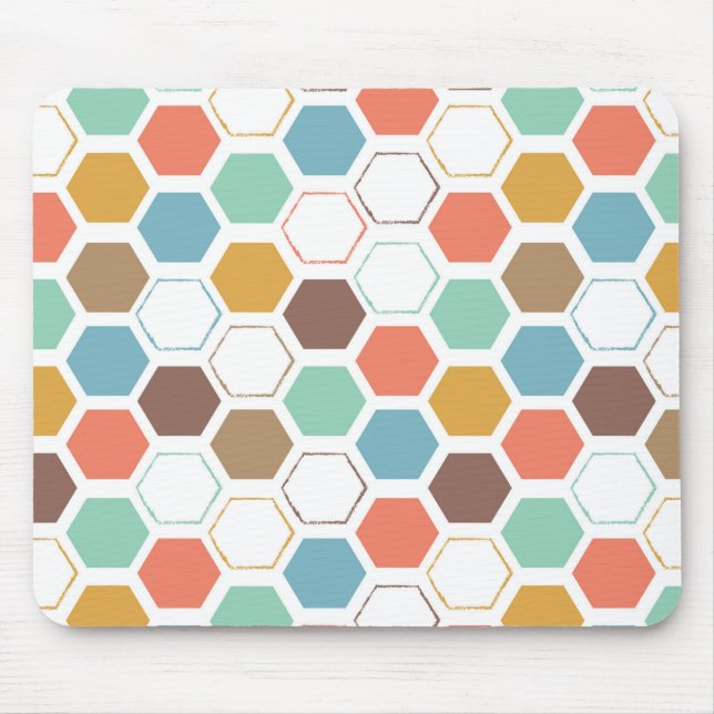 Bee Hive Module Pattern Mouse Mat (Front)