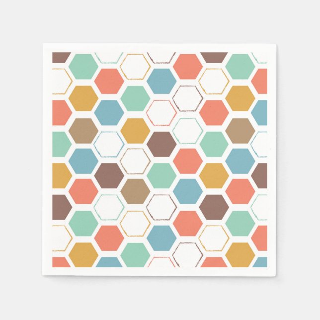 Bee Hive Module Pattern Napkin (Front)
