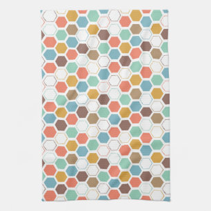 Bee Hive Module Pattern Tea Towel