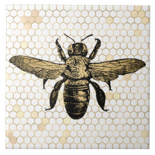 Bee Hive Rustic Gold Honeycomb Tile