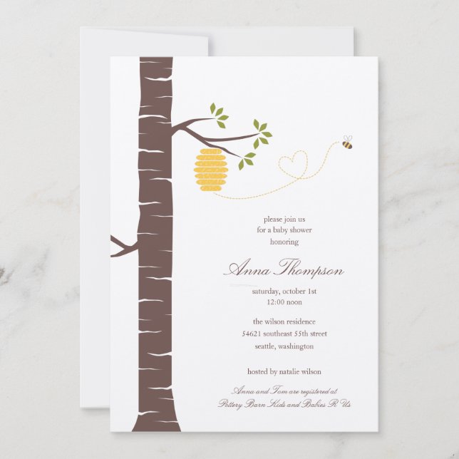 Bee Hive Shower / Party Invitation (Front)