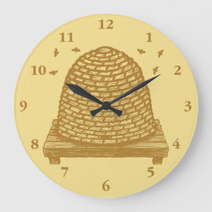 Bee Hive Skep Large Clock