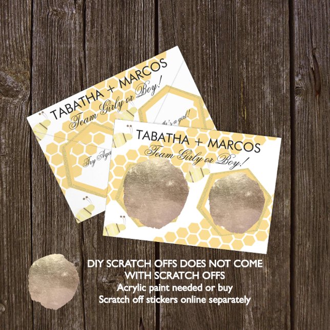 Bee Honey Baby Gender Reveal DIY Scratch Card (Creator Uploaded)