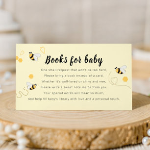 Bee Honey Baby Shower Book Request Enclosure Card