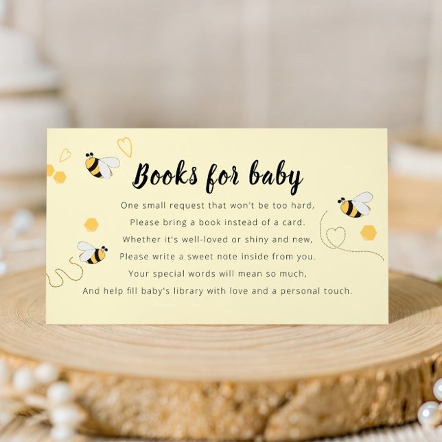 Bee Honey Baby Shower Book Request Enclosure Card (Creator Uploaded)