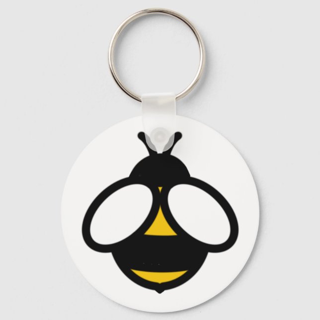 Bee, honey bee, bumblebee simple bee graphic  key ring (Front)