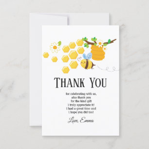 bee, honey bee, honey comb , Bumble bee thank you Card