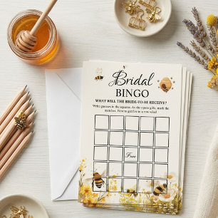 Bee Honey bridal shower bingo Game Card