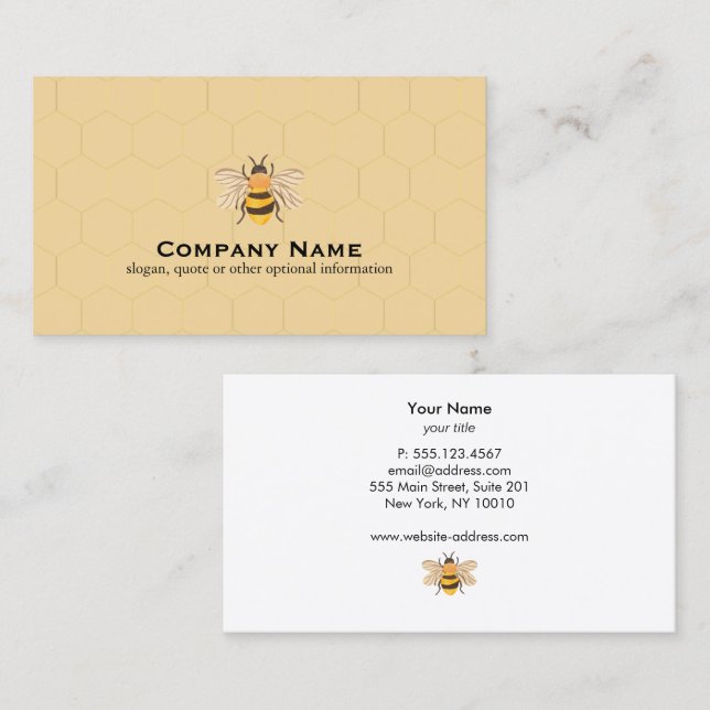 Bee Honey Business Card (Front/Back)