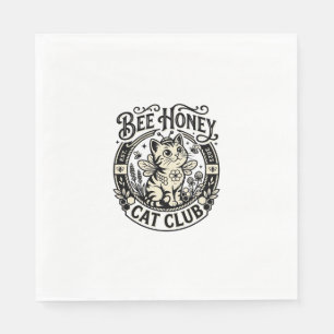 Bee Honey Cat Funny Cat Graphic - Bee Honey Cat Cl Napkin