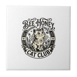 Bee Honey Cat Funny Cat Graphic - Bee Honey Cat Cl Tile