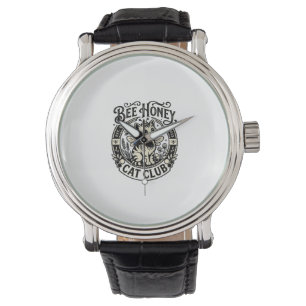 Bee Honey Cat Funny Cat Graphic - Bee Honey Cat Cl Watch