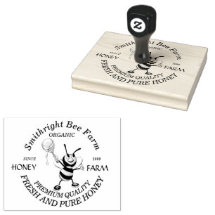 Bee Honey Farmer Personalised Rubber Stamp