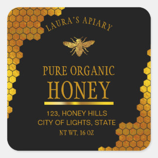 Bee Honey Jar Lid Product Label Apiary Honeycomb