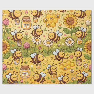 Bee Honey Jar Wrapping Paper – Pastoral Pattern