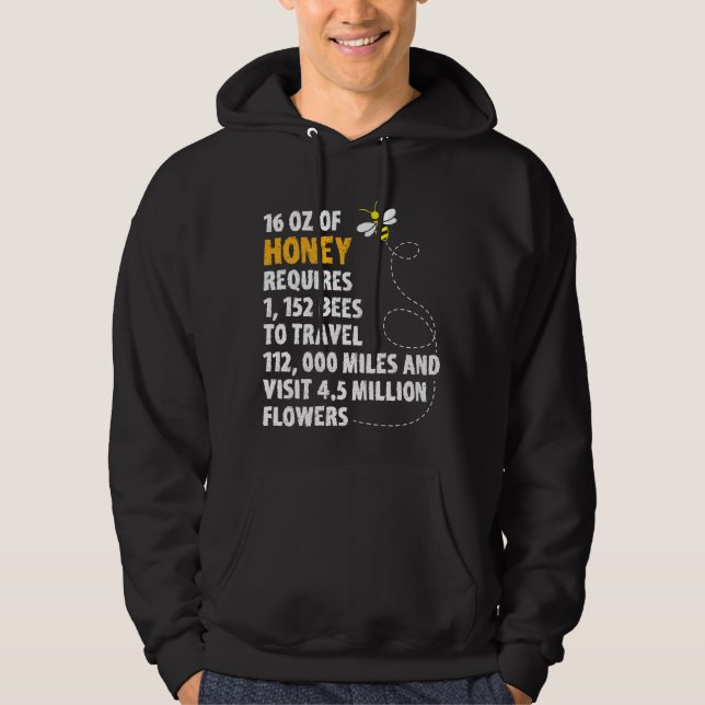Bee honey statistics plant flowers beekeeper hoodie (Front)