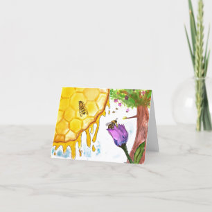 Bee, Honey Sun & Flower Folded Card by Emma & Evan