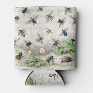 Bee Honey Worker Queen Bees Antique  Can Cooler