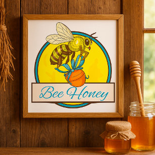 Bee Honey Yellow Insect Poster