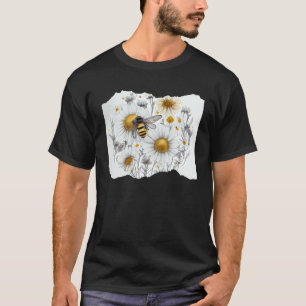 Bee Honeybee Daisy Flowers T-Shirt