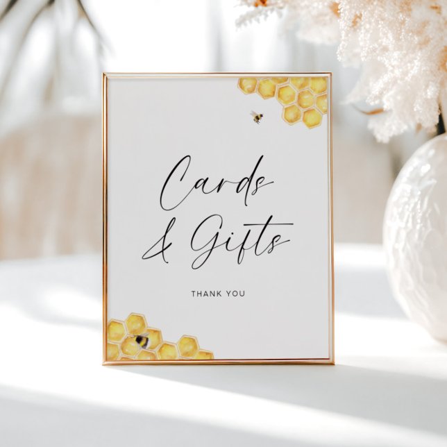 Bee Honeycomb Bridal Shower Cards & Gifts Poster (Creator Uploaded)
