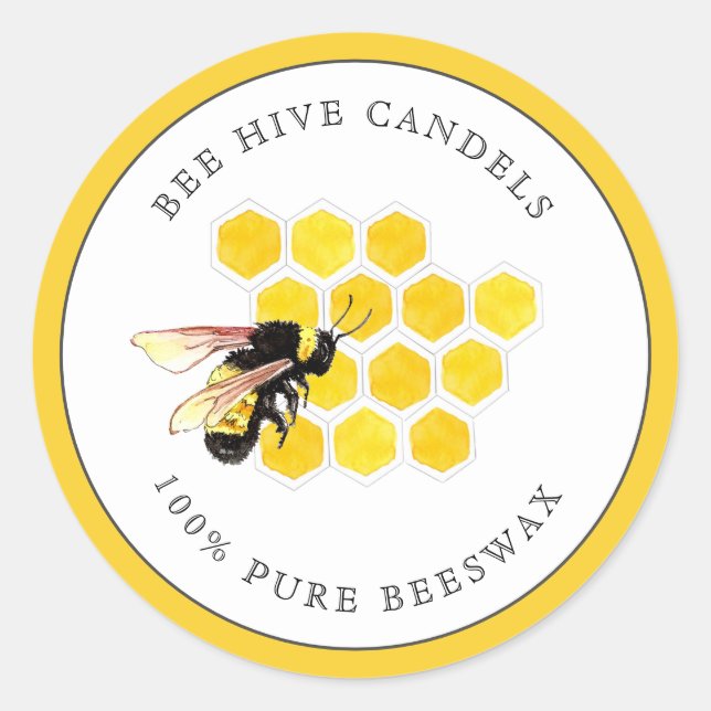 Bee & Honeycomb   Classic Round Sticker (Front)